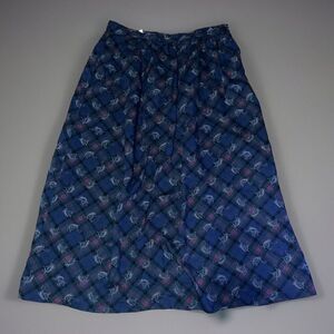 VTG 12 (S) Blue Pendleton Country Sophisticates Wool Plaid Pleated Midi Skirt